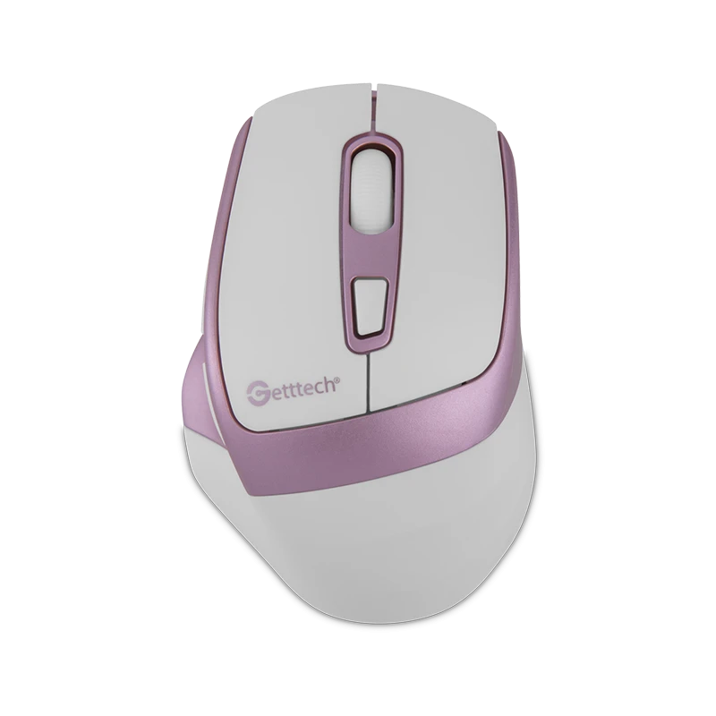 MOUSE INALAMBRICO GETTTECH 6D DE OFICINA (BLANCO/ROSA) GGM-STDBW-01-PK