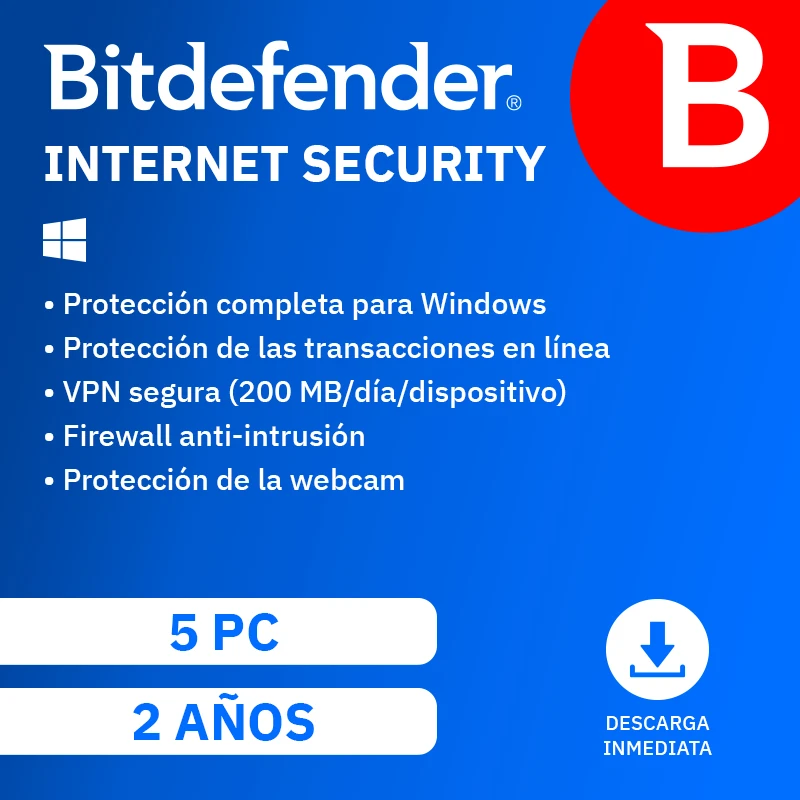 BITDEFENDER ESD INTERNET SECURITY  2YR 5USR (TMBD-307)