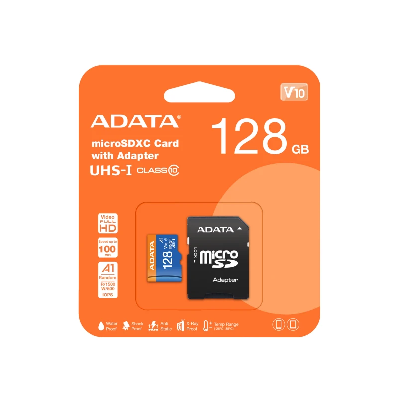 MEMORIA MICRO SDXC ADATA 128GB UHS-I CL10 A1 (AUSDX128GUICL10A1-RA1)